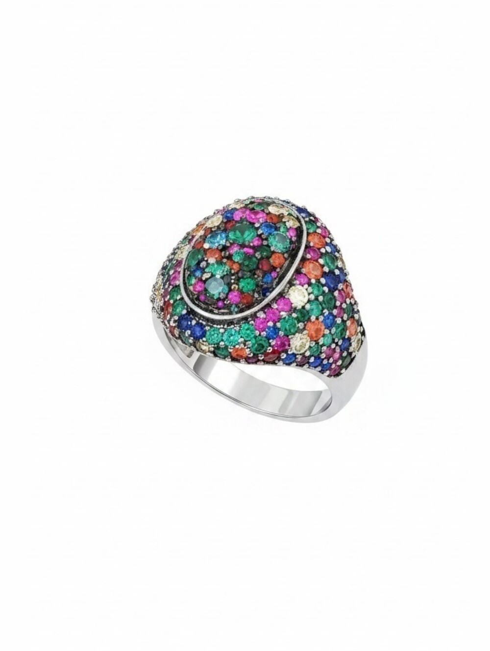 Sassified Boutique Nwt multicolor Pave Dome Cocktail Ring